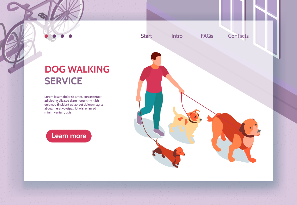 宠物遛狗服务平台网页模板0