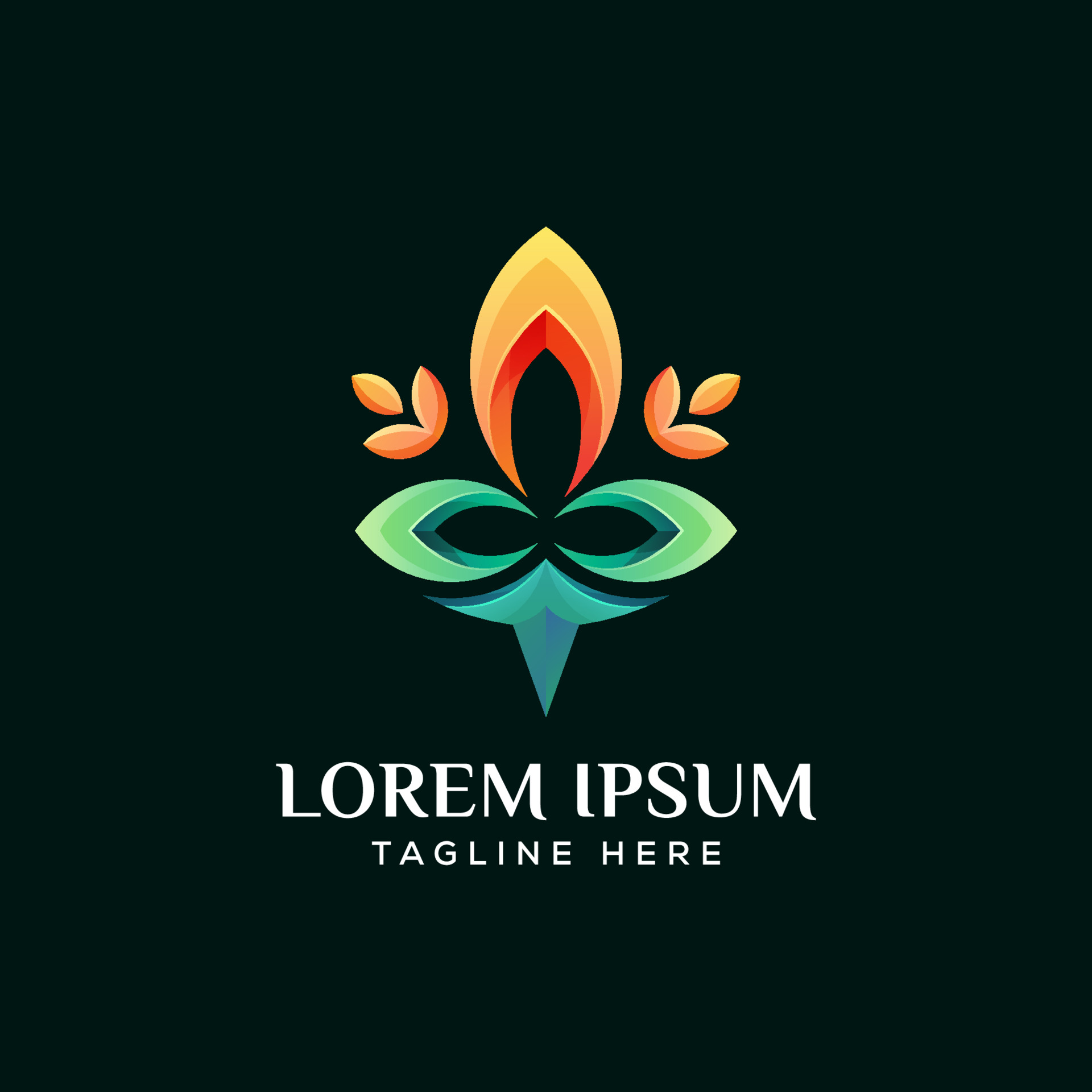 现代彩色花卉标志logo0