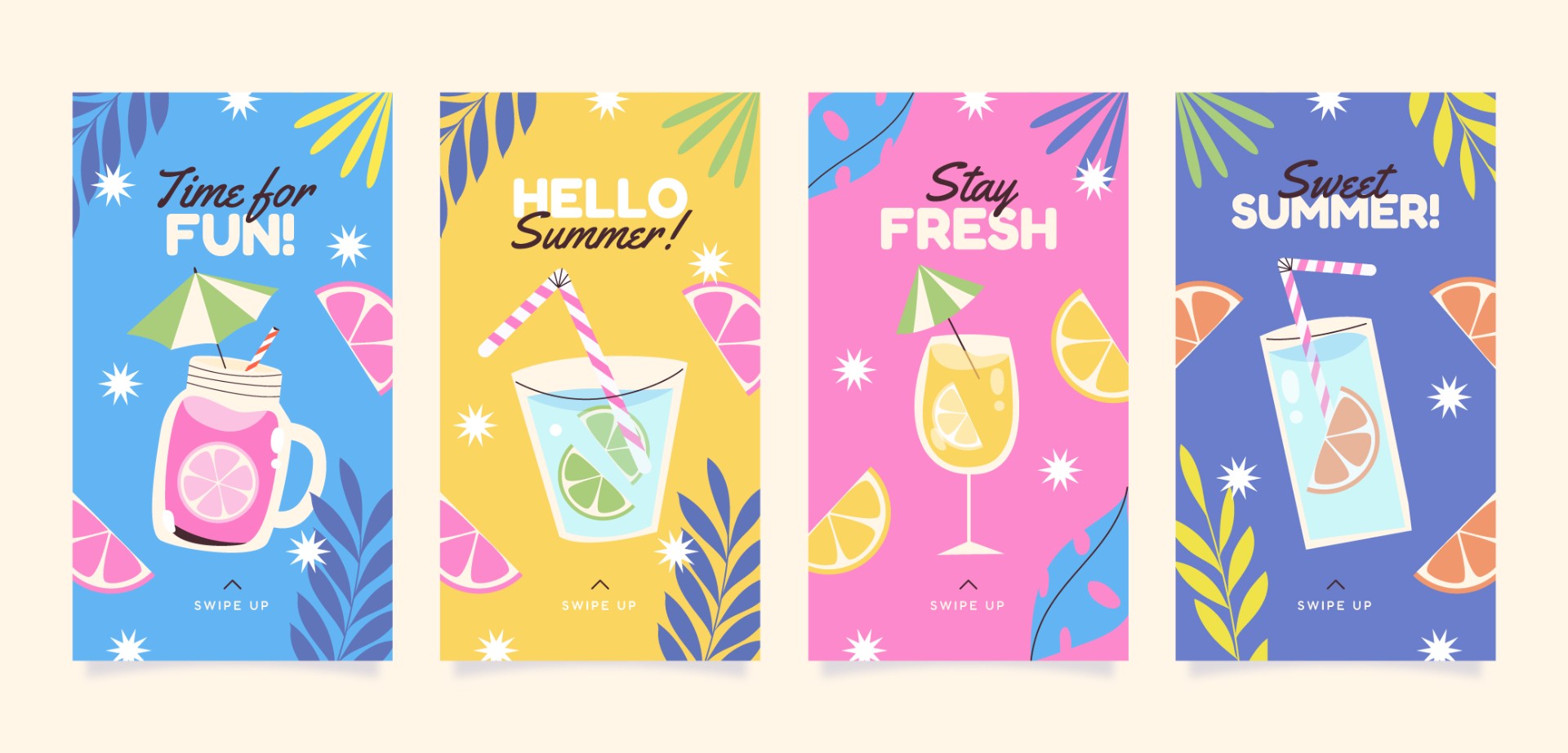 手绘夏季饮品海报模板0