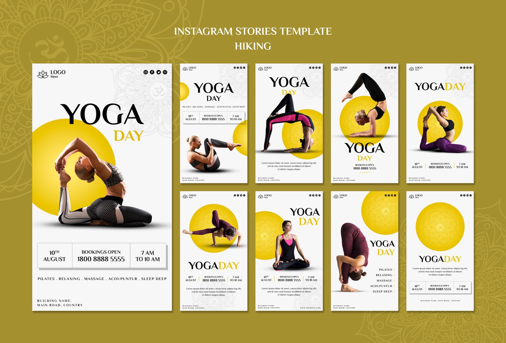 国际瑜伽日瑜伽体式海报0
