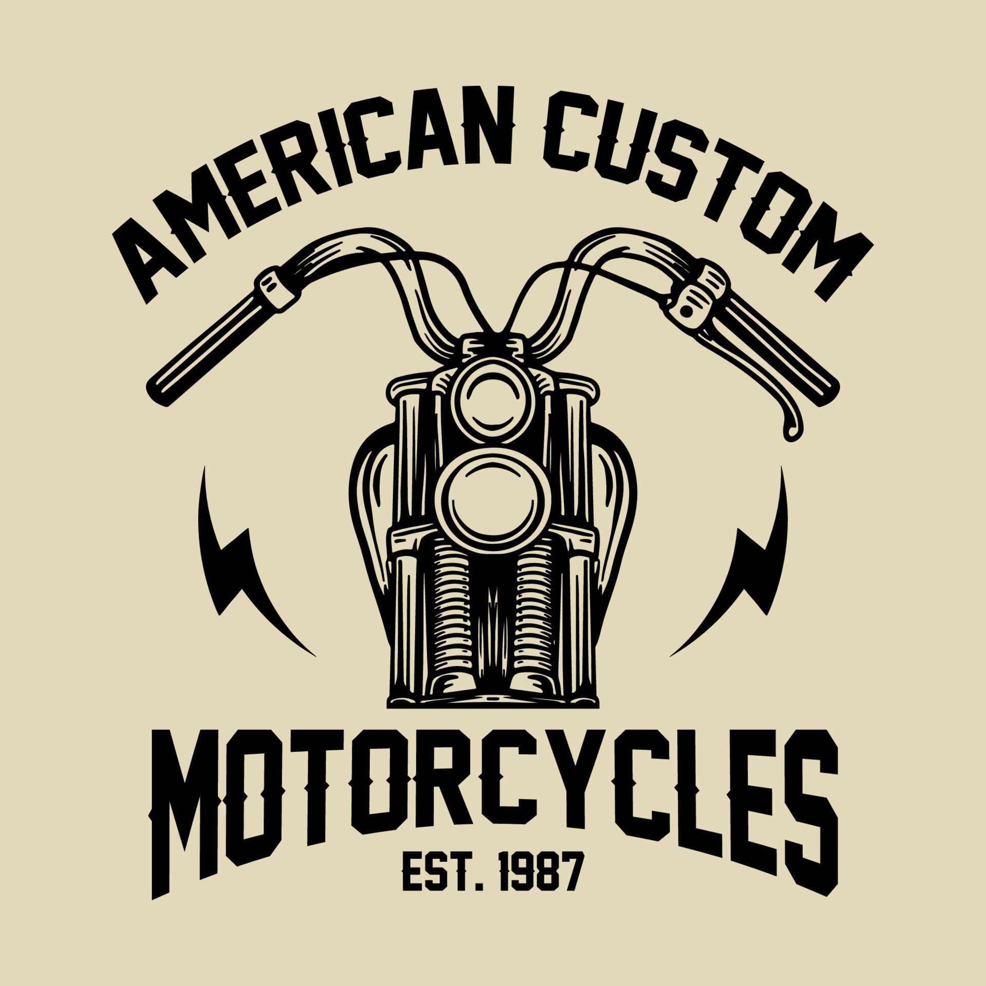 复古美式摩托车logo0