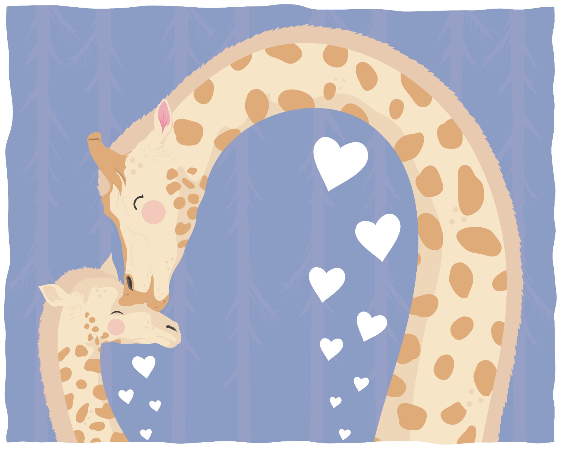 国际接吻日长颈鹿妈妈亲吻鹿宝宝插图0