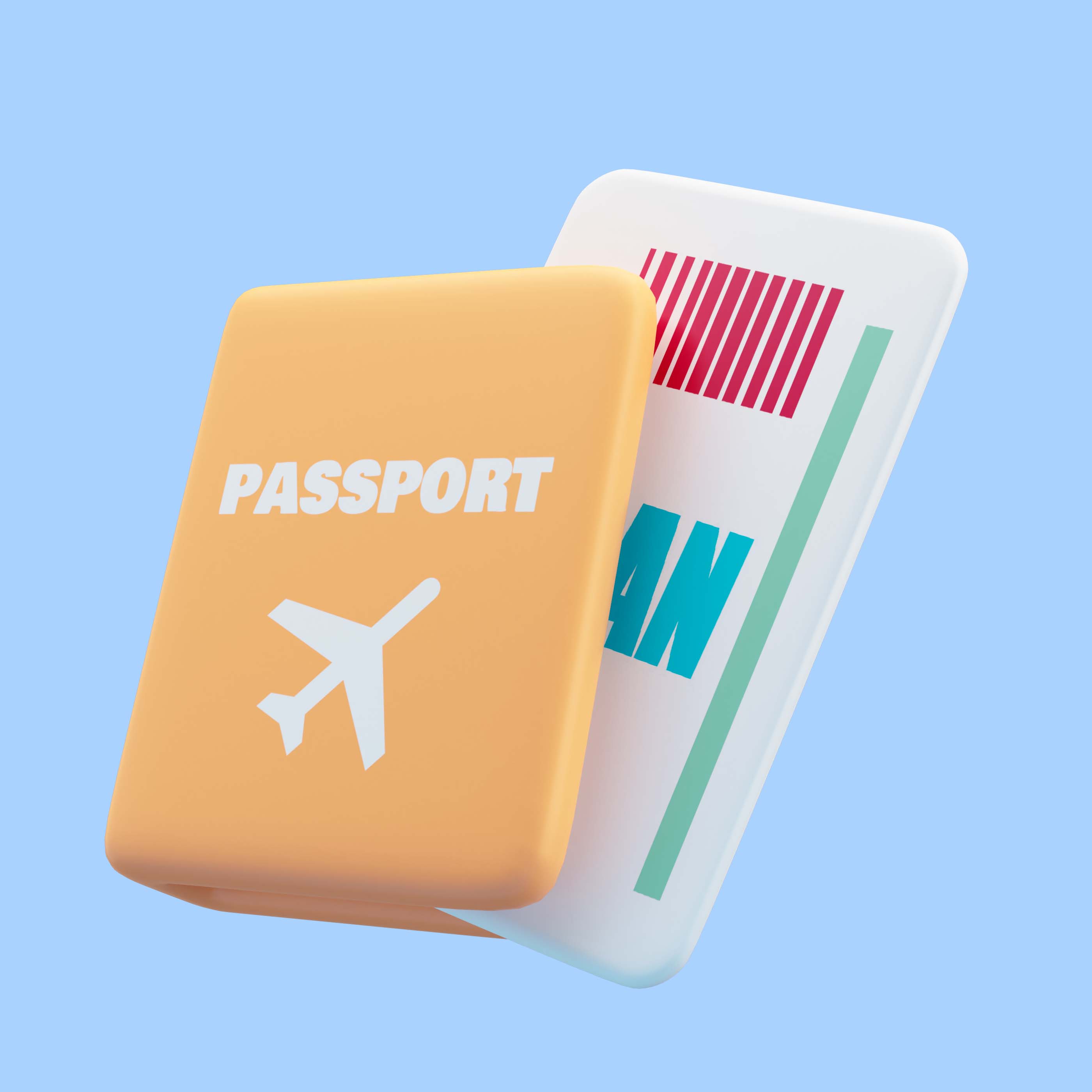 飞机票护照3d插图0
