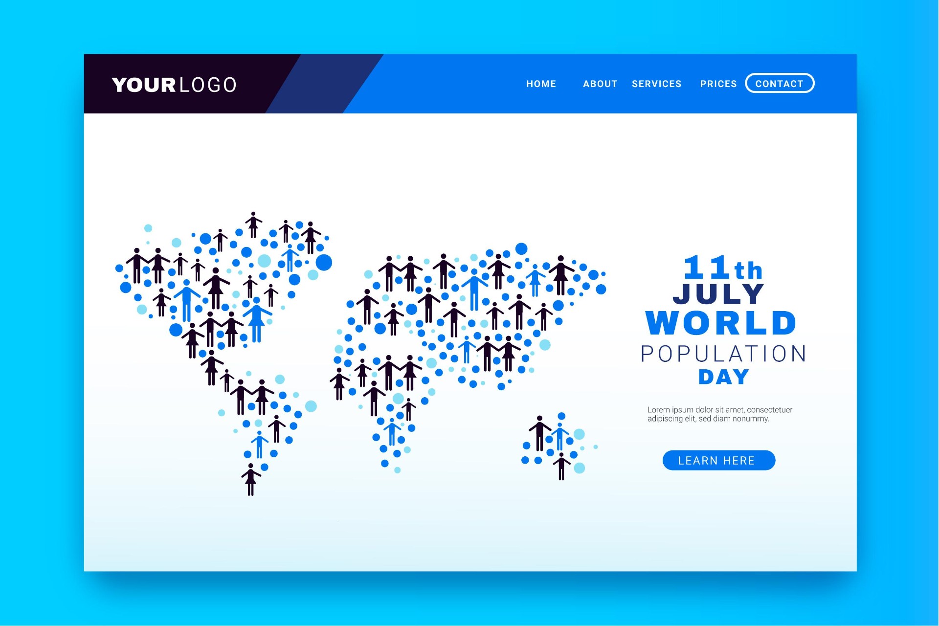 世界人口日网页设计模板0