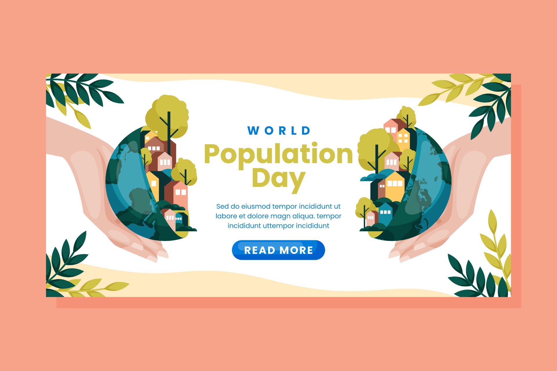 世界人口日创意手绘海报0
