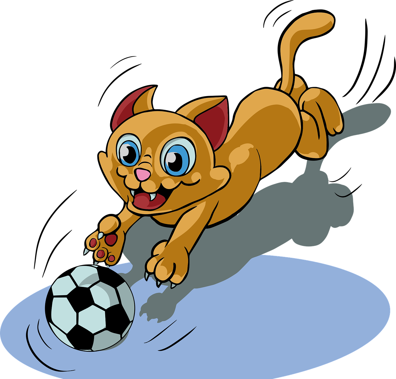 小猫踢足球插图0