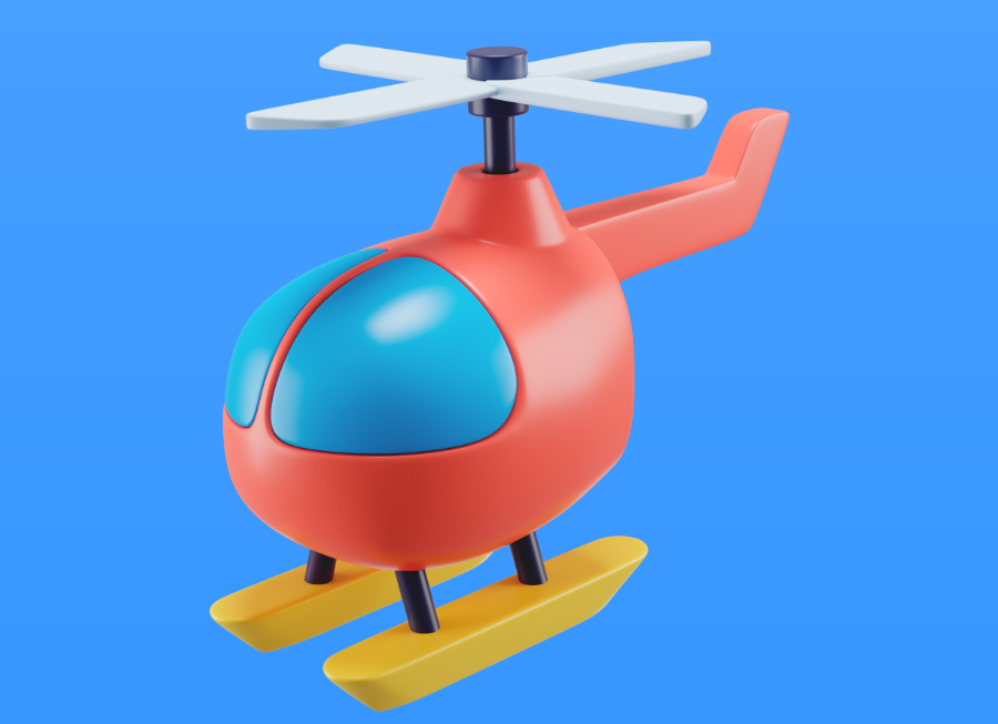 直升机玩具插画0