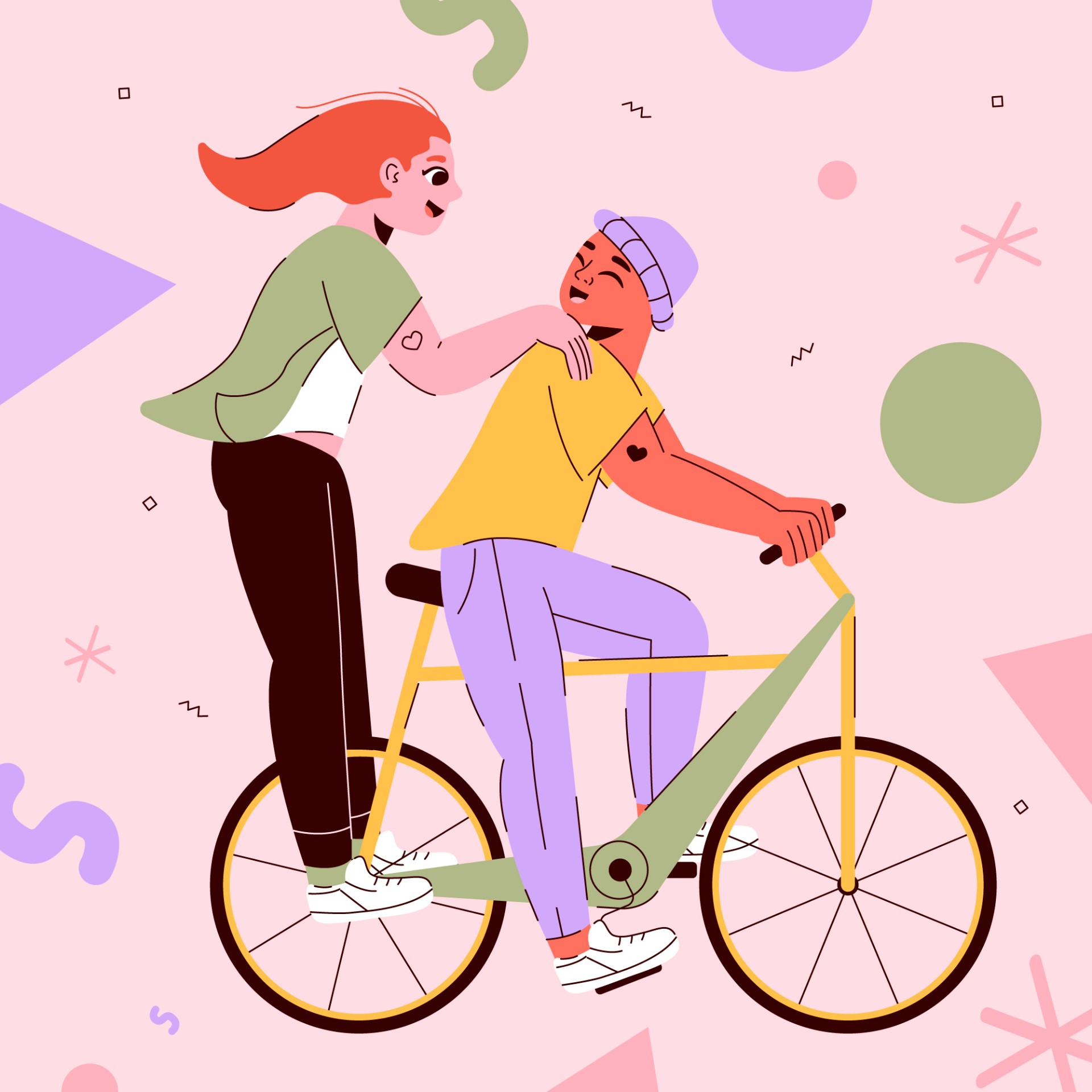 和朋友骑自行车插图0