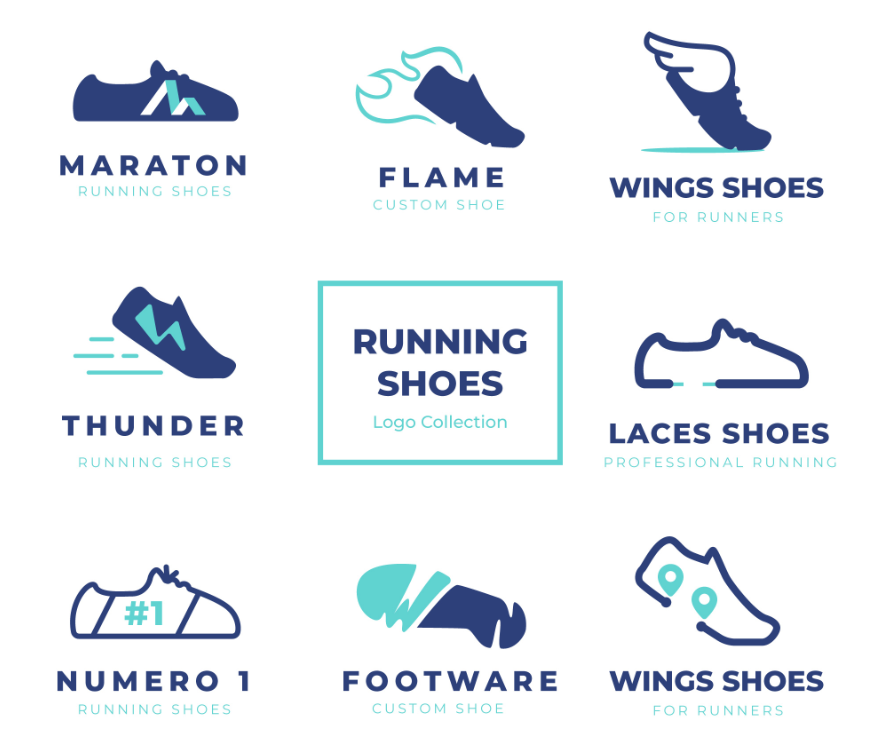 运动跑鞋logo设计标志0