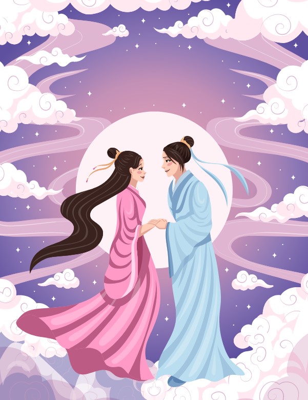 牛郎织女海报手绘0