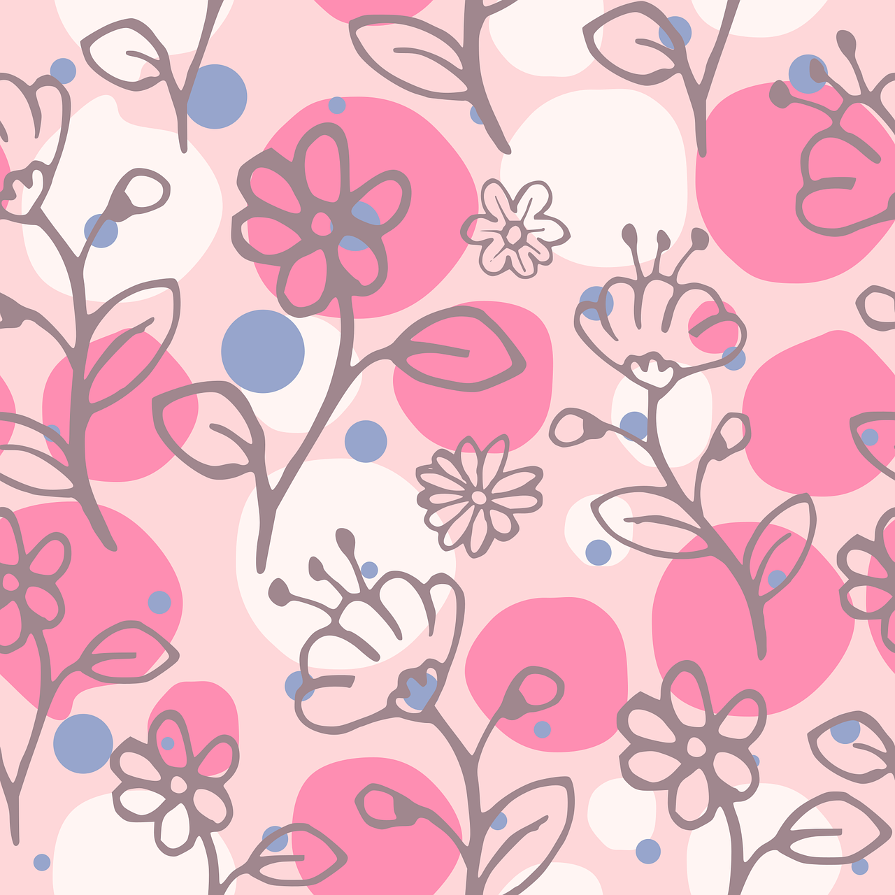粉红花朵电脑背景图0