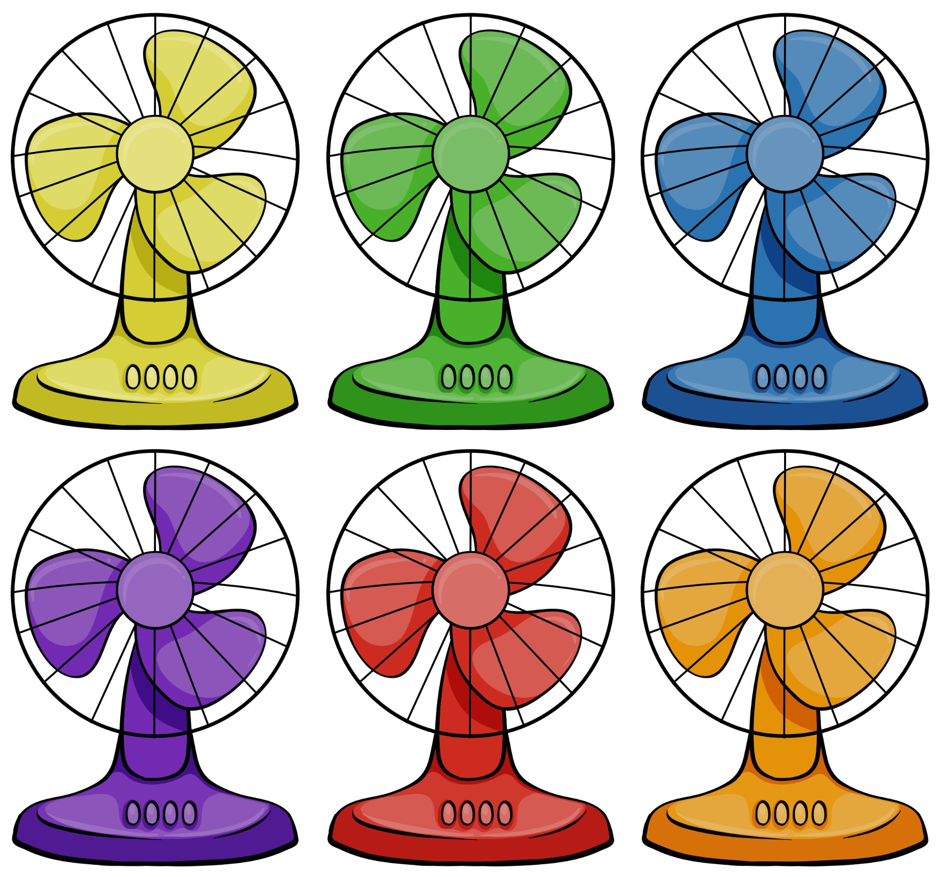 六种不同颜色的电风扇0