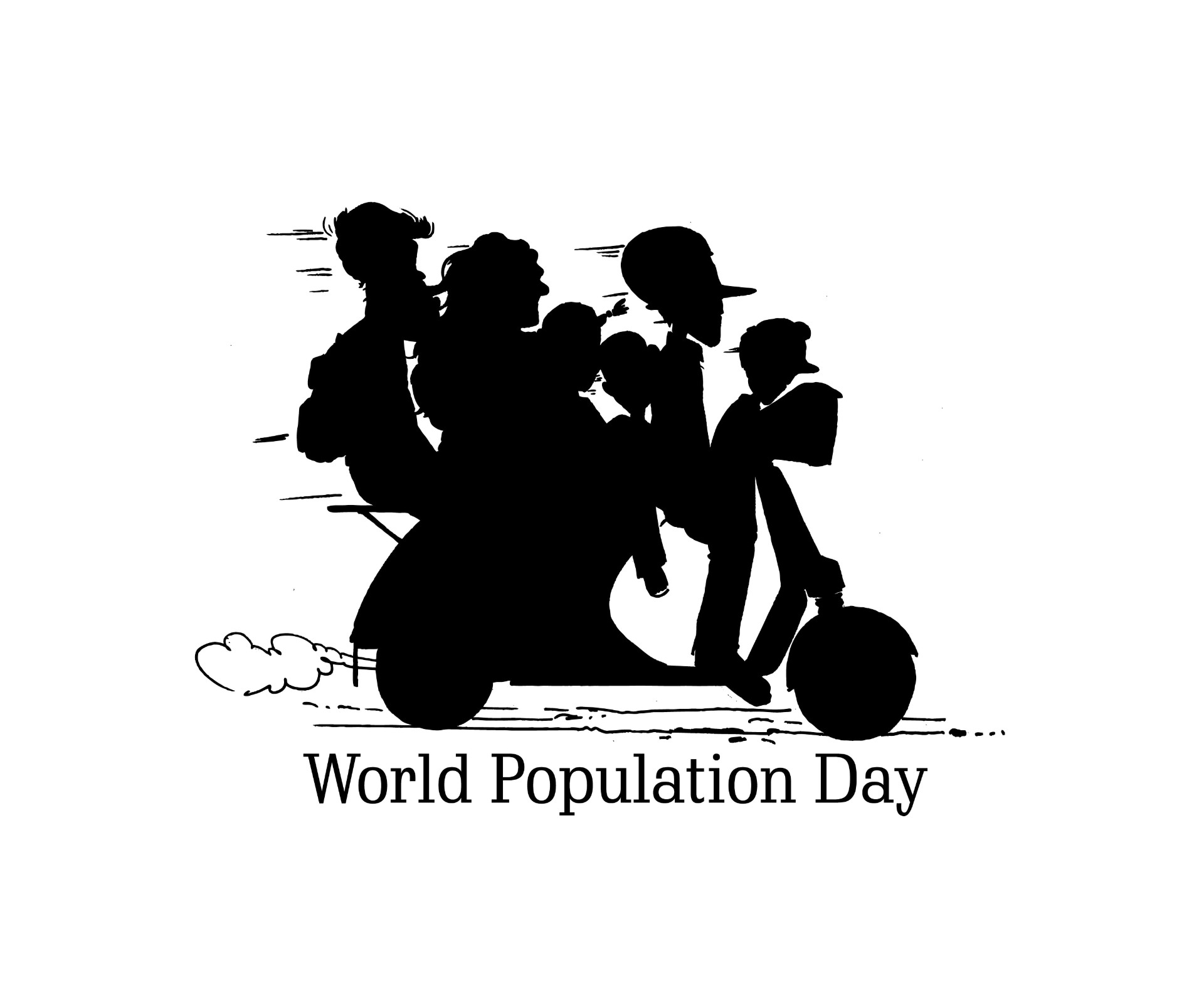 世界人口日家庭剪影插图0