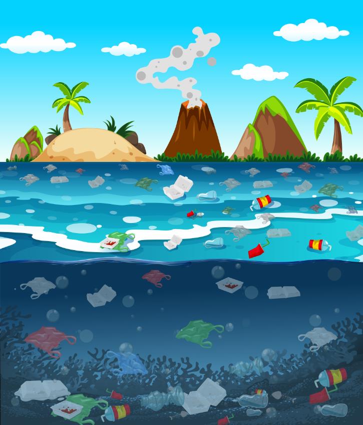 被污染的大海插画0