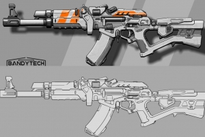 3DMAX武器步枪建模