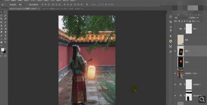 PS古风灯笼夜景氛围打造实例步骤