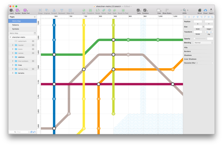 Sketch绘制地铁线路图操作实例