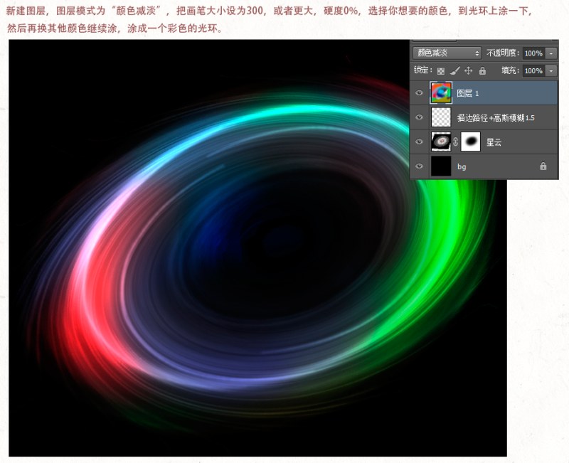 Photoshop滤镜制作彩色光环操作实例