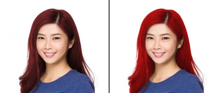 Photoshop给人物的头发换发色操作实例