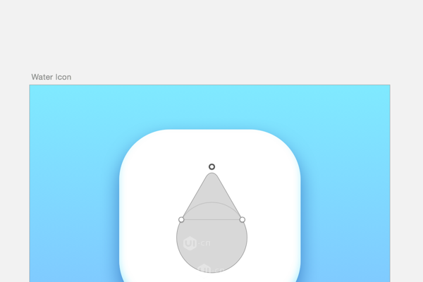 Sketch绘制蓝色手机APP水滴图标操作实例