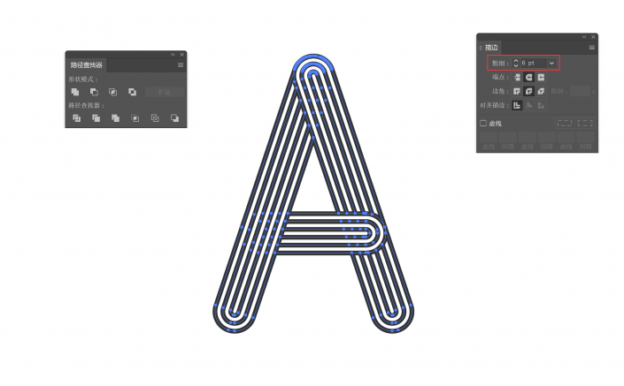 AI设计线型效果纹理的字母教程及实例