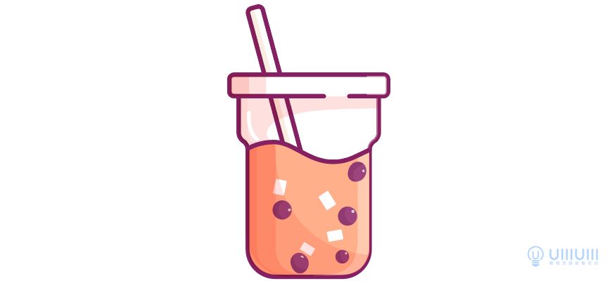 AI绘制水果茶主题扁平插画（一）